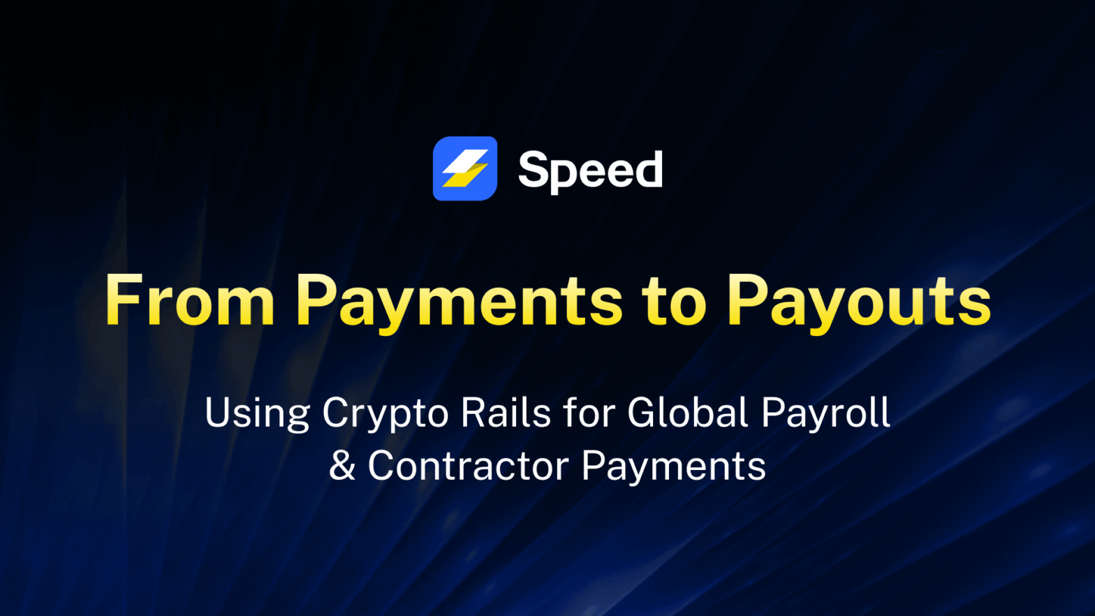 Crypto payout on Speed merchant